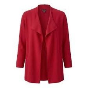 Eileen Fisher Silk Blend Red Open Cardigan Sz XL Long Sleevev